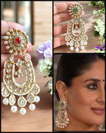 Celebrity Inspired Kundan Pearl Chandbali Earrings | Bollywood Bridal Statement Jewelry
