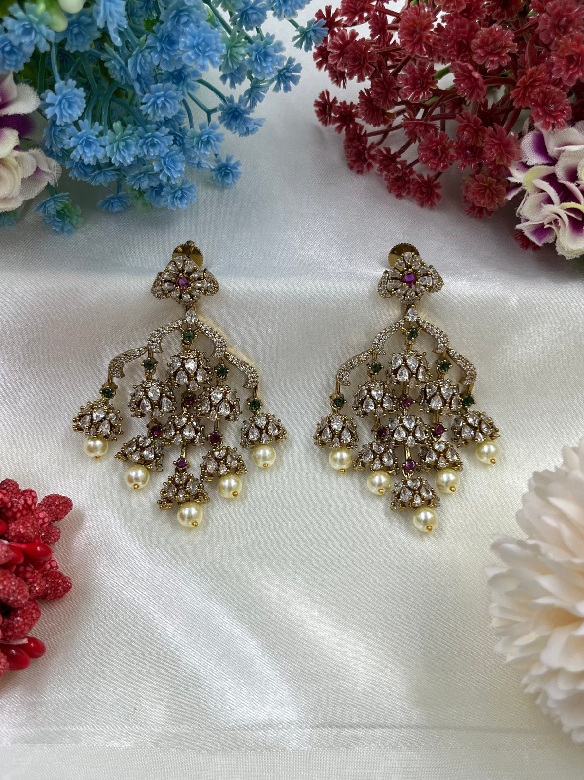 Victorian Elegance Premium AD Earrings – Timeless Vintage Charm