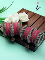 Indian Bollywood Bangles Jewelry Set in 5 Colors with Latkan Jhumki | Traditional Designer Bridal & Festive Bangles for Women