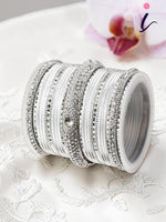 Shining Metal Lac Bangle Set, Traditional Indian Bridal Bangles, Designer Wedding Jewelry for Women