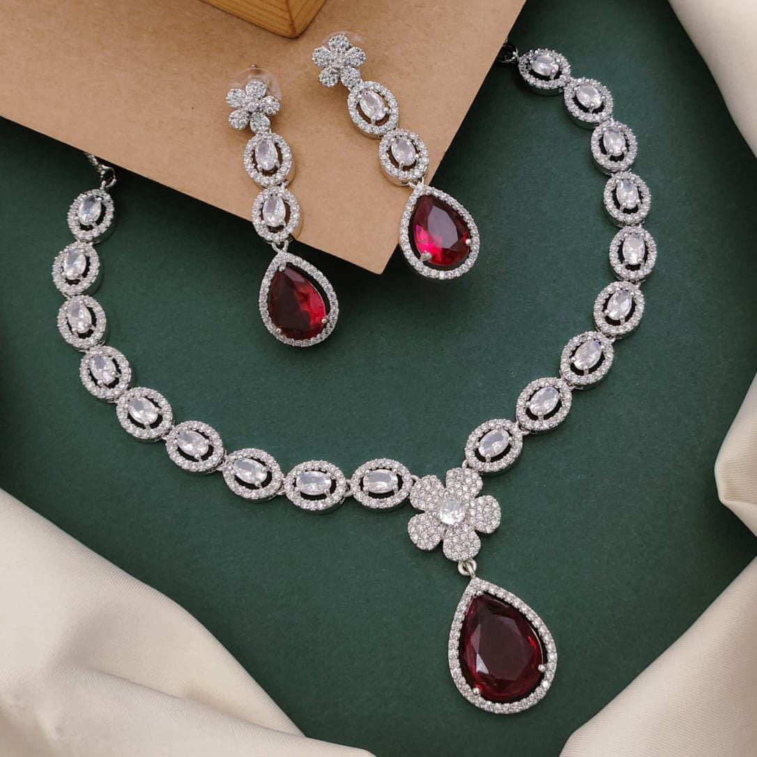 TearDrop American Diamond Kundan Necklace Earrings Set | Kundan Jewelry | Indian Jewelry | Pakistani Necklace Set | Traditional Jewelry | Polki Necklace