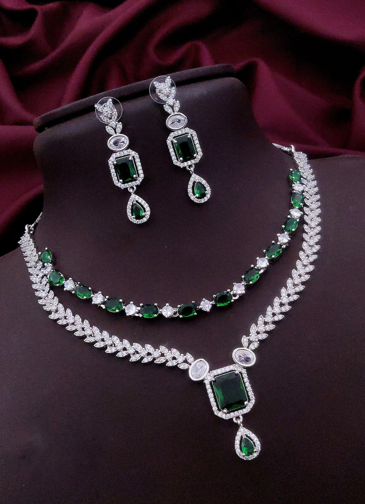 Layered CZ Indian Wedding Choker Earrings Set | Kundan Jewelry | Indian Jewelry | Pakistani Necklace Set | Traditional Jewelry | Polki Necklace