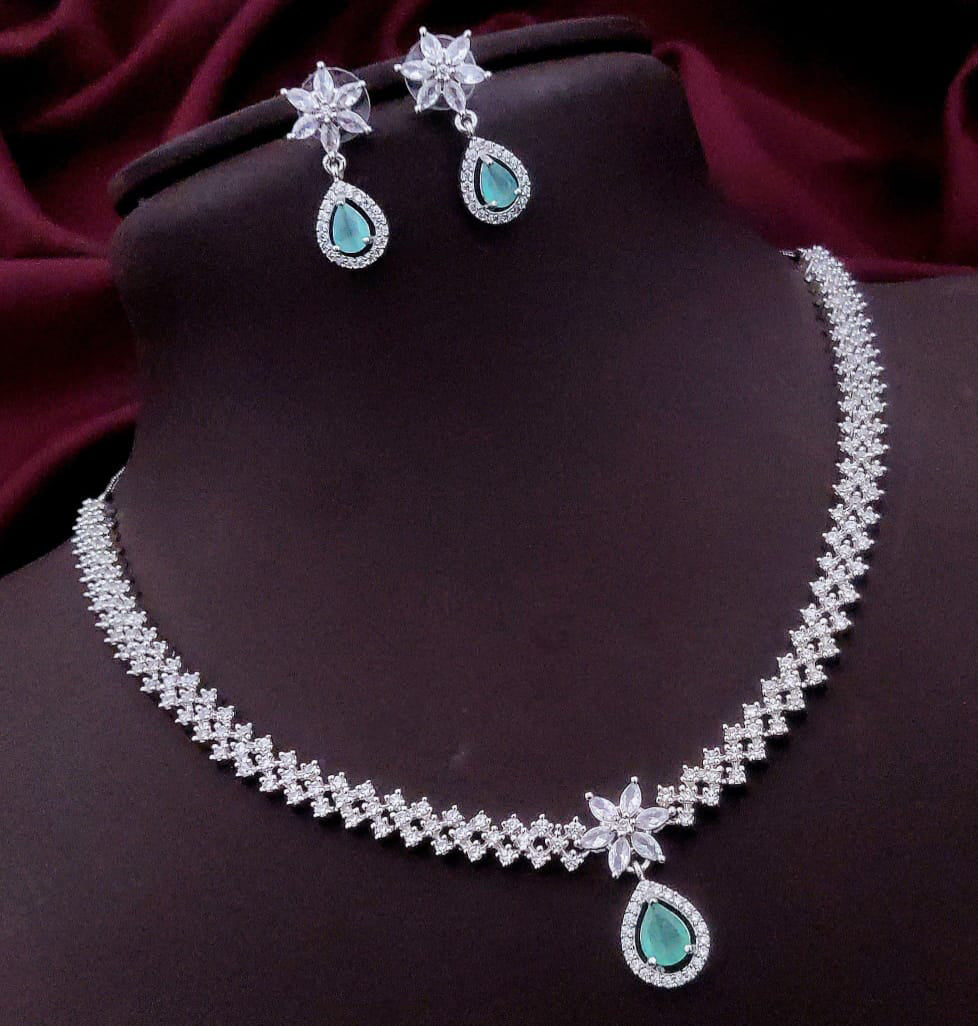 Pakistani Floral AD Kundan Choker Earrings Set | Kundan Jewelry | AD Jewelry | Pakistani Choker Set | Traditional Jewelry