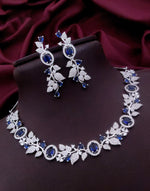 Indian Flower Design Kundan AD Choker Earrings Set | Kundan Jewelry | AD Jewelry | Pakistani Choker Set | Traditional Jewelry