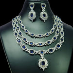 Triple Layer CZ Kundan Necklace Earrings Set | Kundan Jewelry | AD Jewelry | Indian Jewelry | Traditional Jewelry