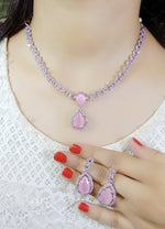 Bollywood Inspired Statement AD Necklace Earrings Set | Kundan Jewelry | AD Jewelry | Pakistani Jewelry | Traditional Jewelry