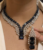 Ethnic Square Shaped AD Necklace Earrings Set | Kundan Jewelry | AD Jewelry | Pakistani Jewelry | Traditional Jewelry