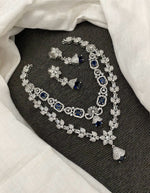 Pakistani Double Layered Floral AD Necklace Earring Set For Wedding