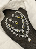 Pakistani Double Layered Floral AD Necklace Earring Set For Wedding