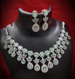 Floral Drop AD Choker Earring Set For Wedding