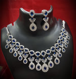 Floral Drop AD Choker Earring Set For Wedding