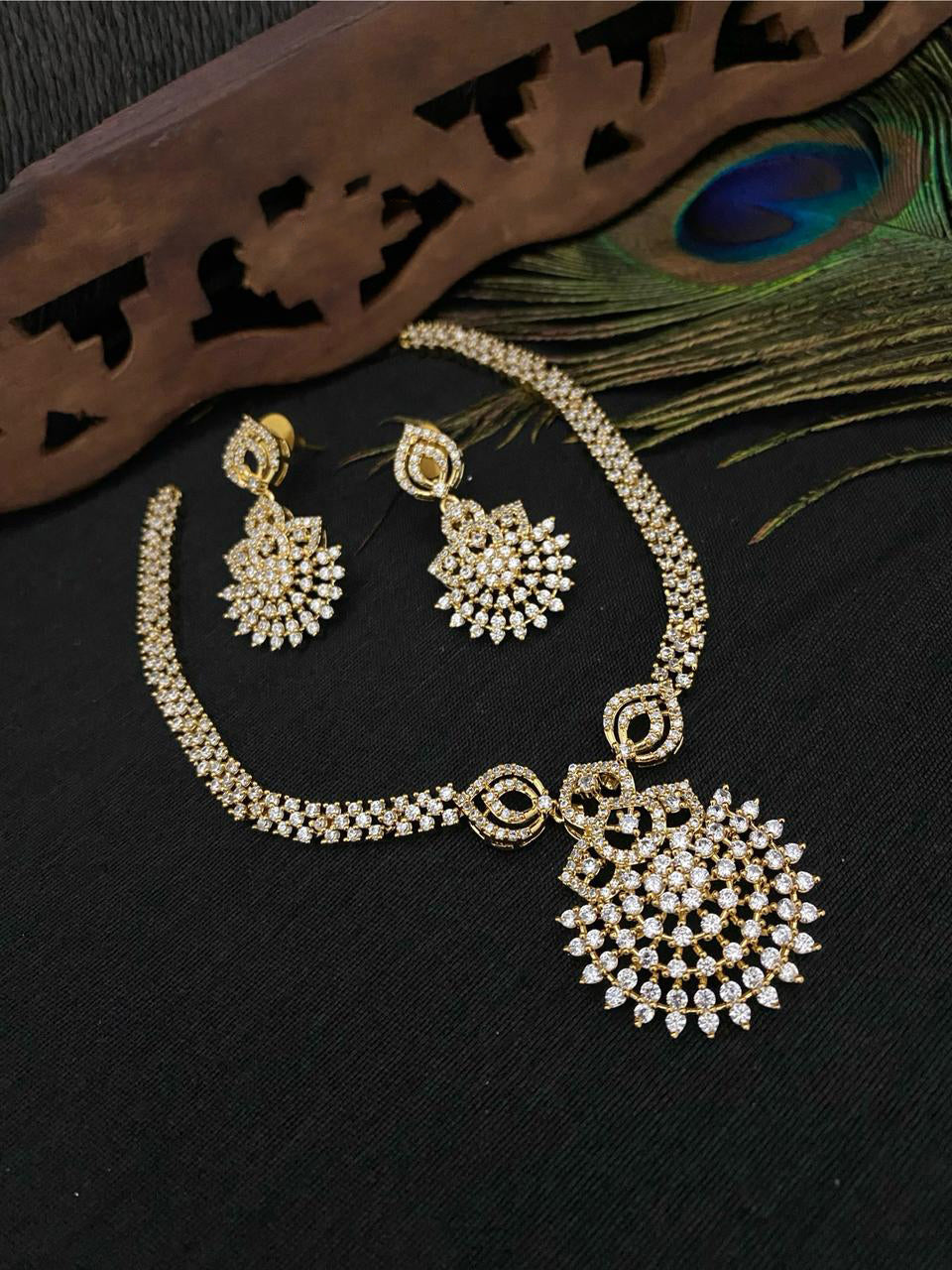 Jaipuri Traditional Kundan Necklace Earring Set For Wedding