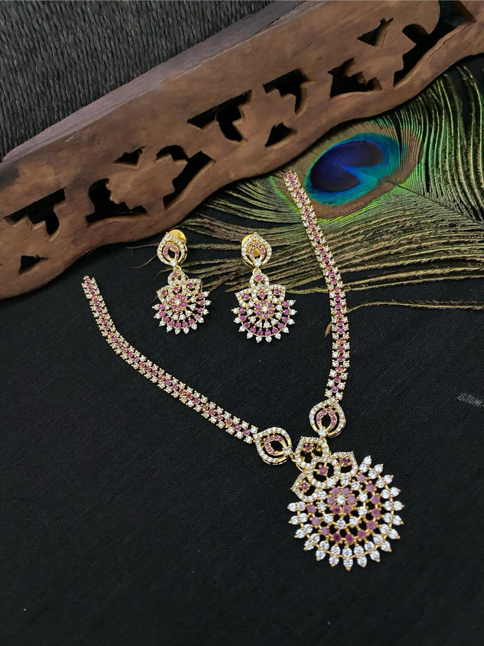 Jaipuri Traditional Kundan Necklace Earring Set For Wedding