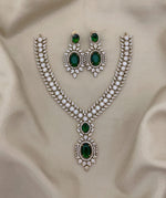 Traditional Bridal Floral Statement AD Necklace Earring Set