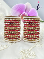 Stone pearl drop mirror bangle wedding Indian asian churiyan bangle set