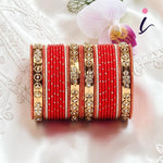 Wine Metal Bangle Set (Set of 2), Traditional Indian Bridal Bangles, Designer Ethnic Jewelry for Women