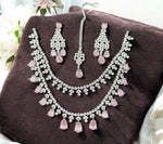 Floral Double Layer AD Choker Earrings Set | Kundan Jewelry | AD Jewelry | Indian Jewelry | Traditional Jewelry