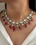 Bollywood Gold Plated Polki Indian Choker Earring jewelry Set