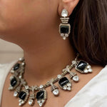 Handcrafted Indian Traditional Polki Choker Earring Set For Wedding