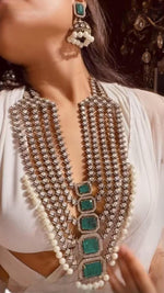 Rajsthani Handcrafted Multi Layer Polki Necklace Set For Wedding