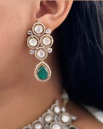 Indian Traditional Layered Gold Plated Polki Choker Earring Set