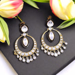 Indian Chandelier Stone Work Wedding Earrings Set