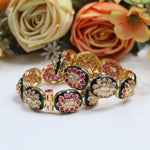 Openable Kundan and Green Meenakari Kada (Designer Bangle)