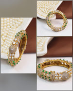 Elegant Openable Kundan Polki Kada with Emerald Stones – Royal Heritage Collection