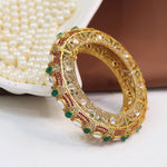 Regal Heritage Kundan Polki Openable Kada – Ruby & Emerald Detailing