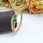 Luxurious Gold-Plated Ruby & Diamond Simulant Openable Cuff Bracelet