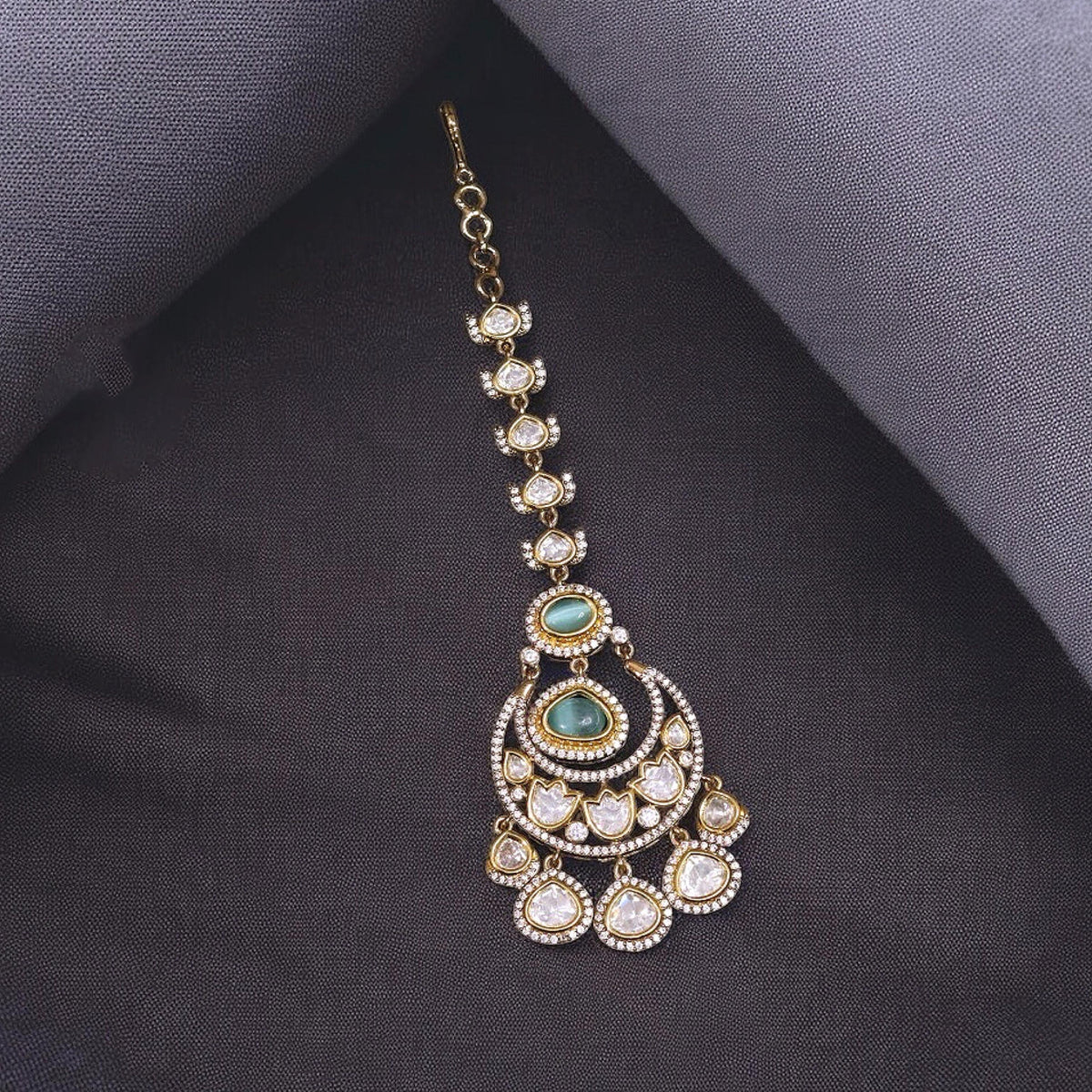 Jaipuri Ethnic Pearl Maangtika For Wedding