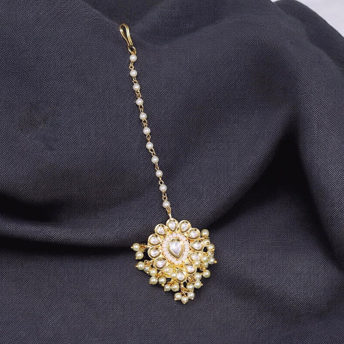 Gold Plated Teardrop Indian Maangtikka For Women