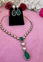 Bollywood Inspired Teardrop Polki Statement Necklace Set For Women