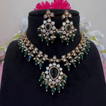 Pakistani Flower Design Polki Necklace Earrings Set For Women