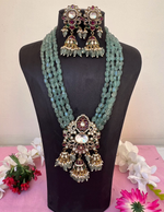 Indian Multi Layer Traditional Polki Necklace Earrings Set For Wedding