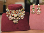 Indian Meenakari Traditional Polki Kundan Choker Earrings Set Women
