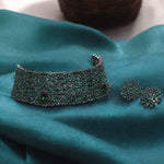 Stud Style Indian Wedding Choker Flower Earrings Set For Women