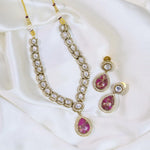 Festive Teardrop Necklace Earrings Pakistani Jewelry Set For Women