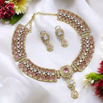 Alia Bhatt Inspired Gold Plated Bollywood Polki Choker Earring Set For Wedding