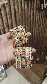 Jaipuri RajwadiMulticolor Flower Design Bridal Chura Set