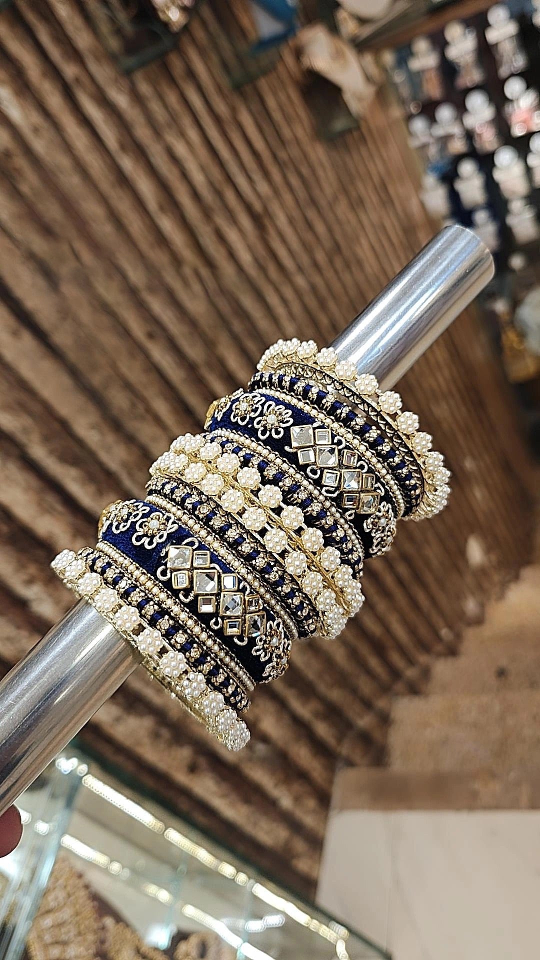 Wedding Floral Design Thread Bangle Chura Set For Women