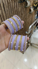 Elegant Bridal Stone Work Bangle Chura Set Set For Wedding