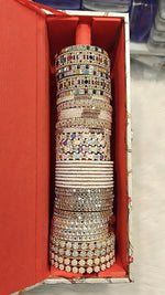 Multicolor Kundan Wedding Gift Combo Box – Elegant 1 Roll Bangles Box