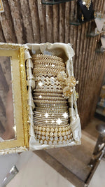 Beautiful Combo Box with Transparent Roll Bangle Boxes Moti & Kundan Collection