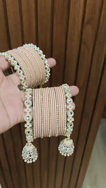 Jaipuri Traditional Thread Gold Plated Kundan Bridal Bangle With Set