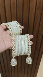 Jaipuri Traditional Thread Gold Plated Kundan Bridal Bangle With Set