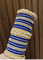 Floral Motif Stone Beaded Bridal Bangle Set For Set Wedding