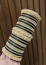 Floral Motif Stone Beaded Bridal Bangle Set For Set Wedding