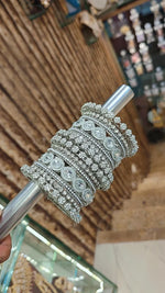 Rajsthani Silver Stone Work Bangle Chura Set | Indian Bangle Set | Indian Jewelry | Traditional Jewelry