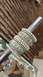 Traditional Velvet Kundan Bangle Kada Set For Wedding | Indian Bangle Set | Indian Jewelry | Traditional Jewelry
